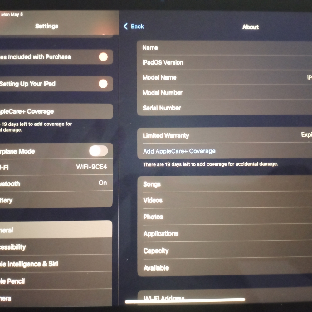 Apple iPad with Black Screen